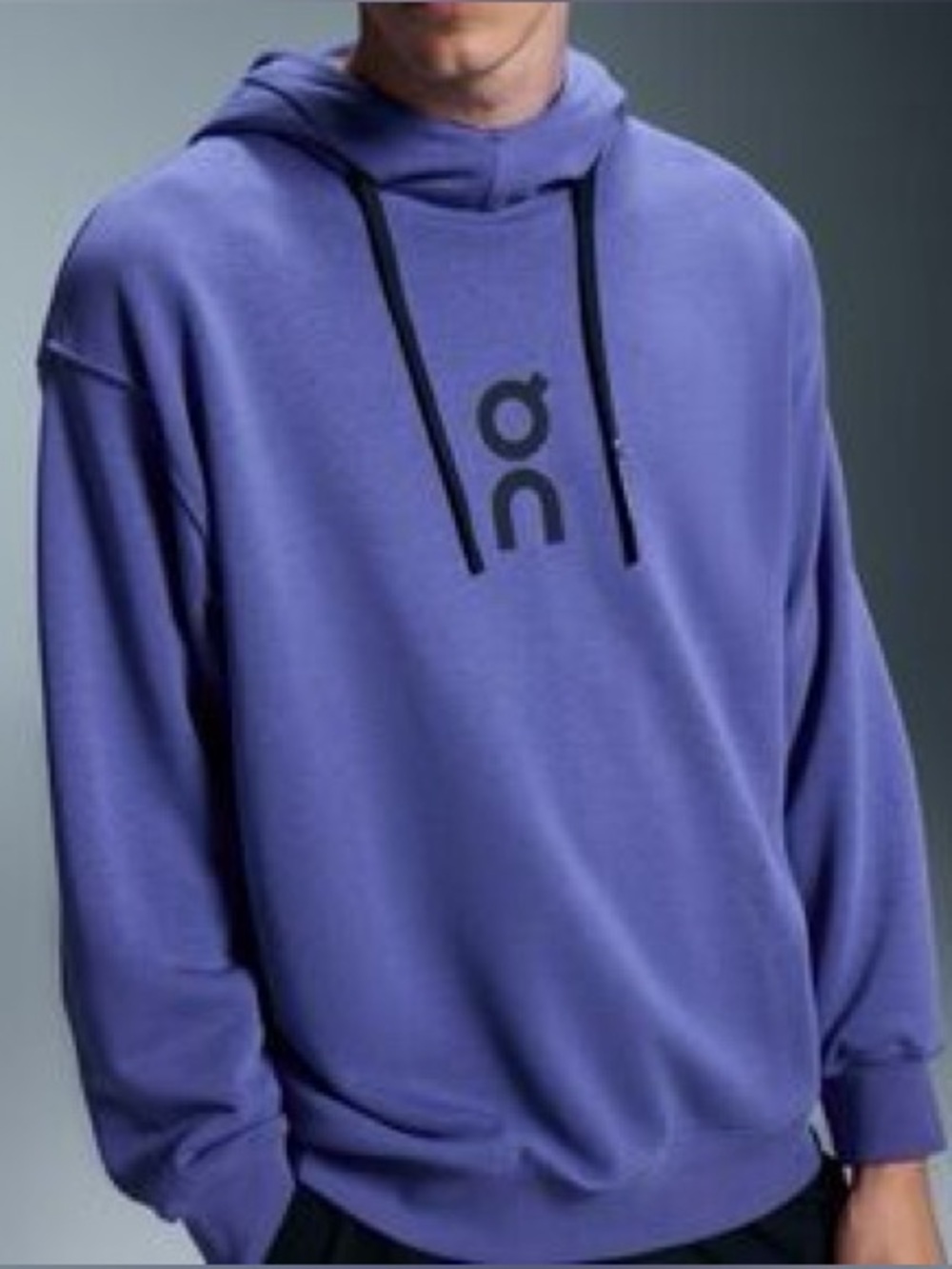 On Running Men's Purple Iris Hoodie with Black Logo